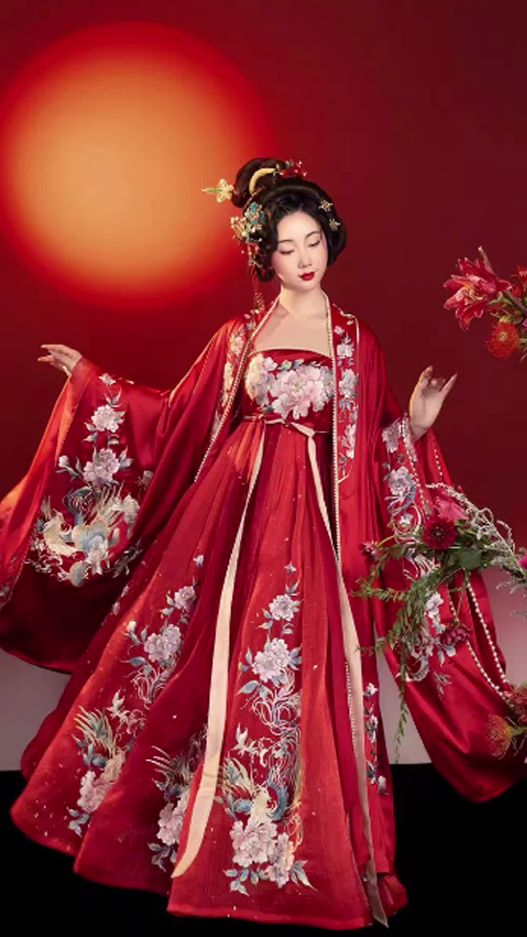 唐制婚服万花锦绣