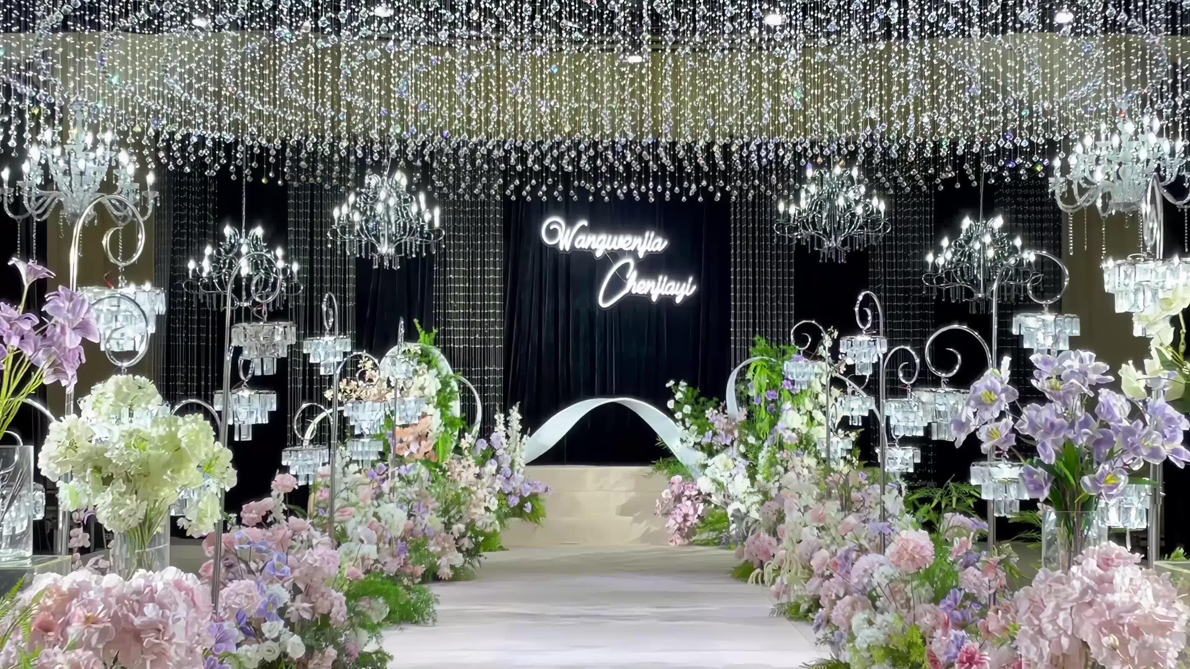 高級夢幻 粉紫水晶系室內(nèi)婚禮