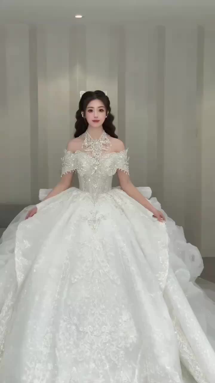 一字肩2023新款冬季超重工主纱