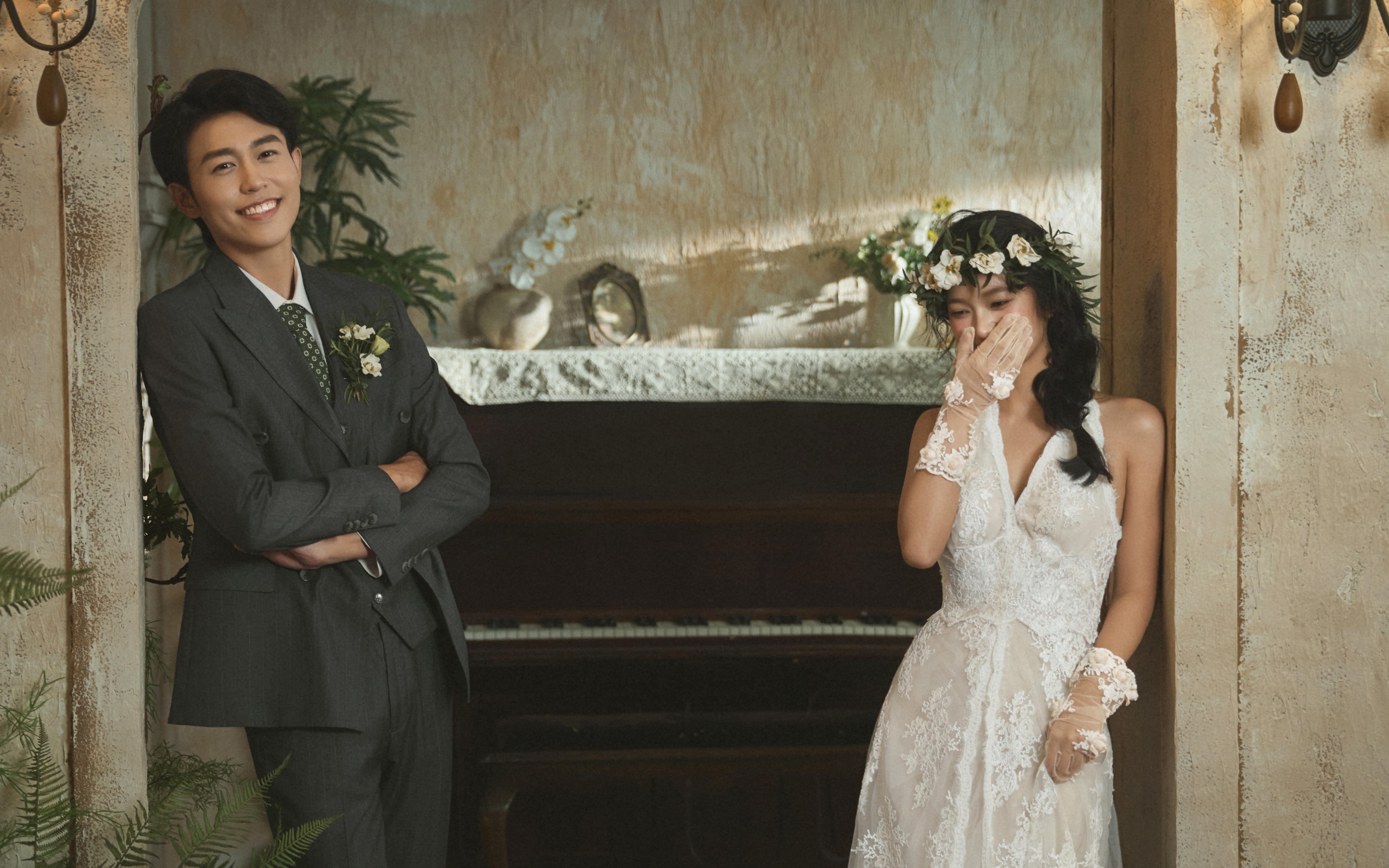 这组复古森系婚纱照直接戳中我的心巴💘