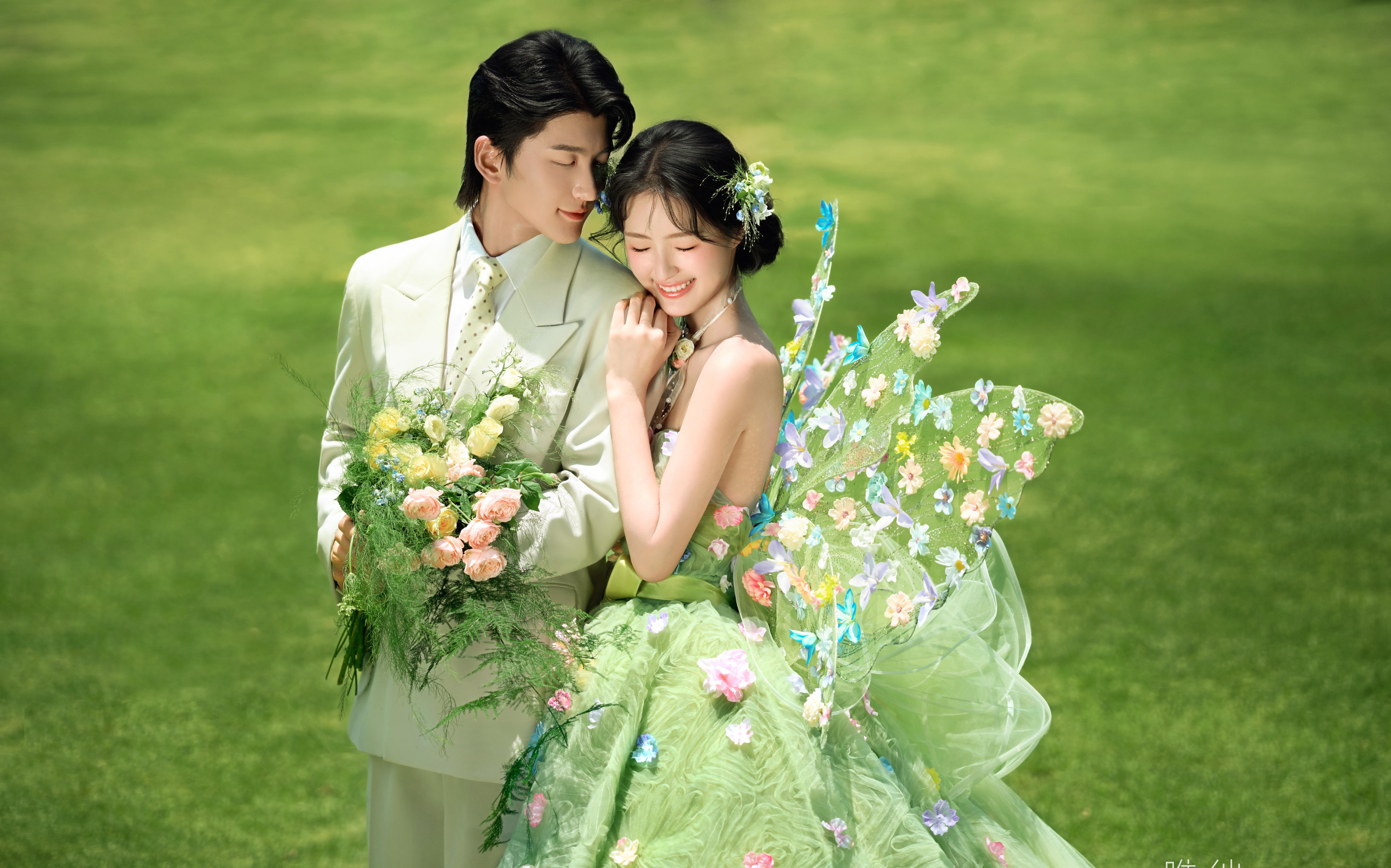 少女感爆棚的森系婚紗照