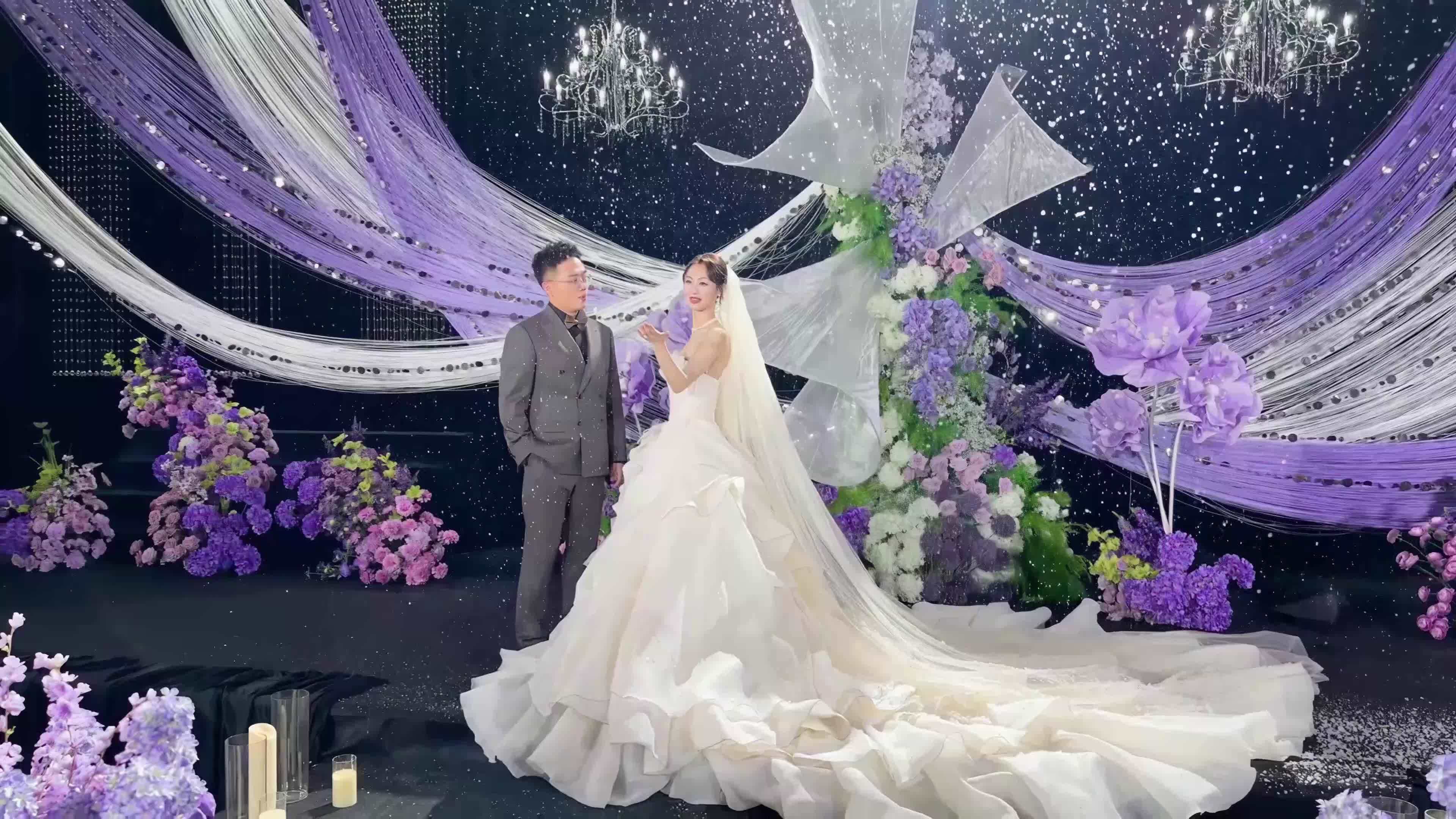 韩式水晶紫调婚礼现场