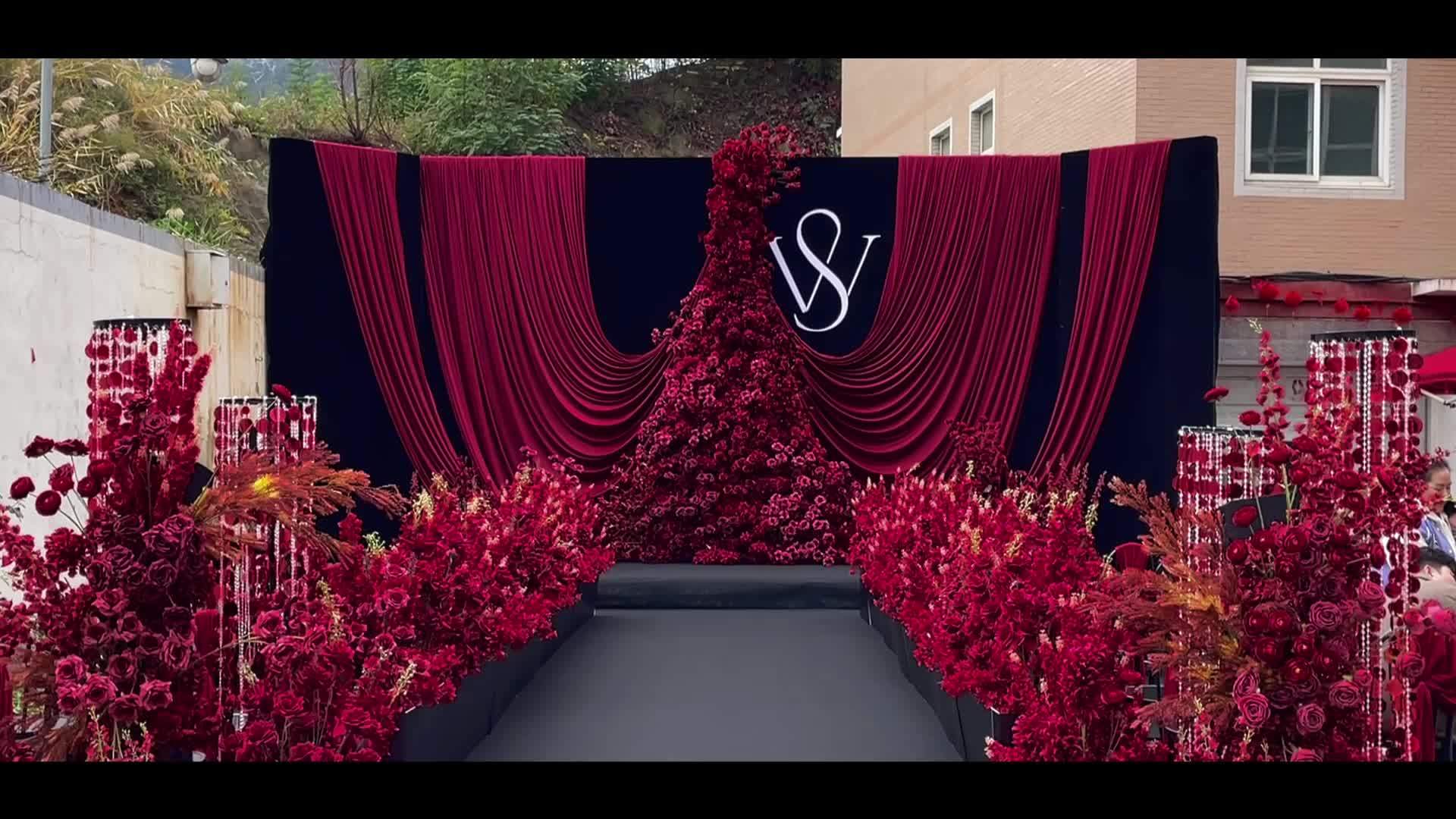 农村韩式红黑色婚礼