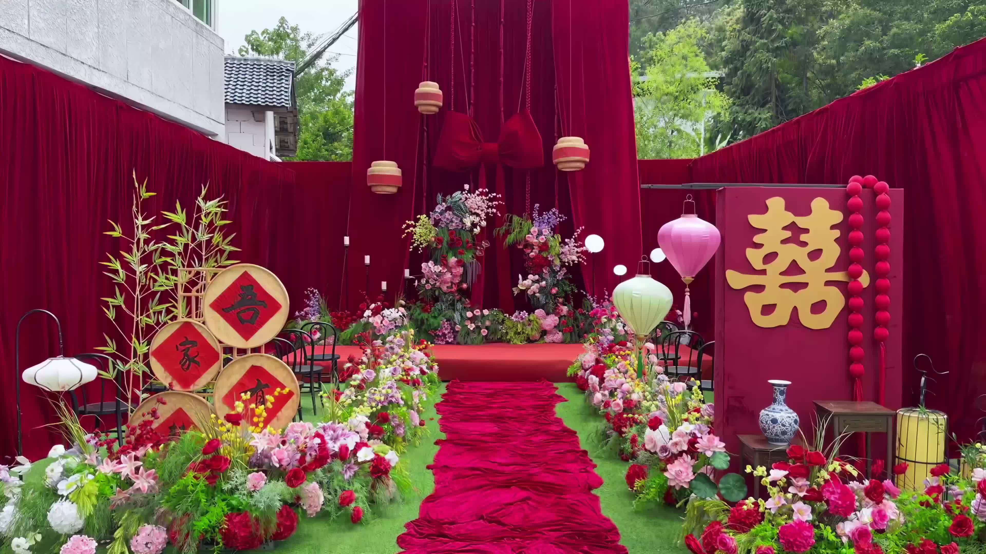 挑高新中式浪漫喜慶