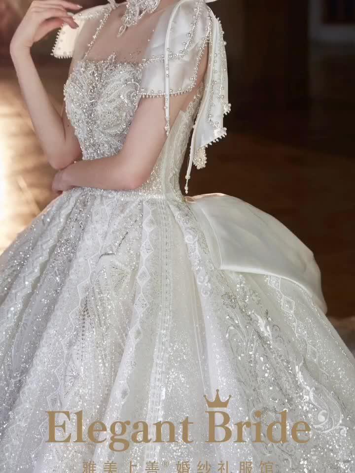 【雅美上善】高领重工婚纱